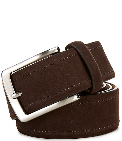 Roundtree & Yorke Nubuck Leather Feathered Edge Belt