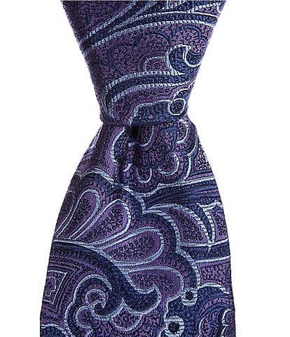 Roundtree & Yorke Oversized Paisley 3 3/8#double; Woven Silk Tie