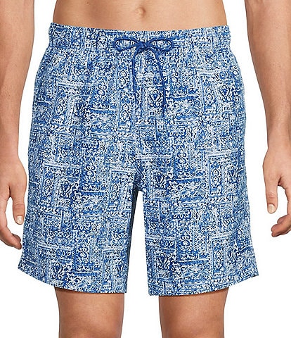 Roundtree & Yorke Paisley 8" Swim Trunks