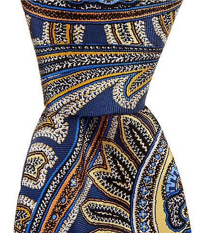Roundtree & Yorke Paisley Print 3 1/4" Woven Silk Tie