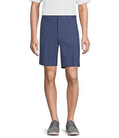 Roundtree & Yorke Comfort Stretch Performance Flat Front Back Elastic Striped 9#double; Inseam Chino Shorts