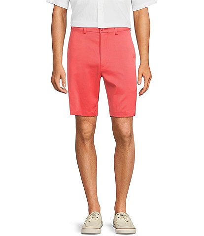 Roundtree & Yorke Performance Flat Front 9#double; Inseam Chino Shorts