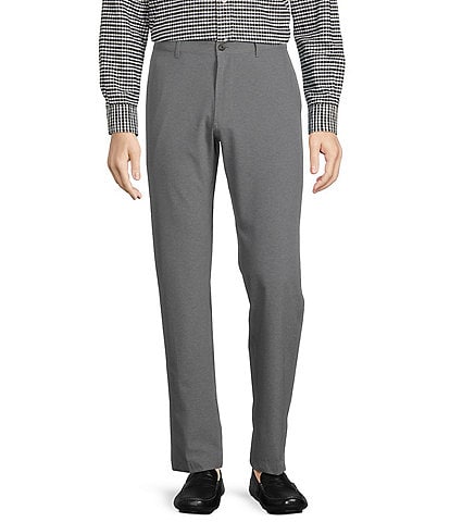 Roundtree & Yorke Performance Andrew Straight Fit Flat Front Heathered Pants