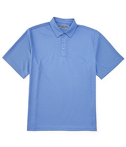 Roundtree & Yorke Performance Big & Tall The Fairway Short Sleeve Grid Jacquard Polo Shirt