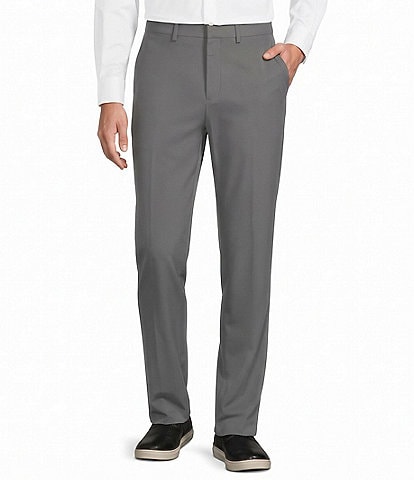 Roundtree & Yorke Performance Flat Front Classic Fit Solid Performance Warp Knit Pants