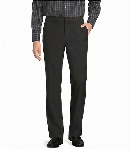 Roundtree & Yorke Performance Flat Front Classic Fit Solid Performance Warp Knit Pants