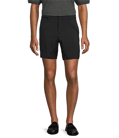 Roundtree & Yorke Performance Flat Front Straight Fit 7#double; Inseam Solid Shorts