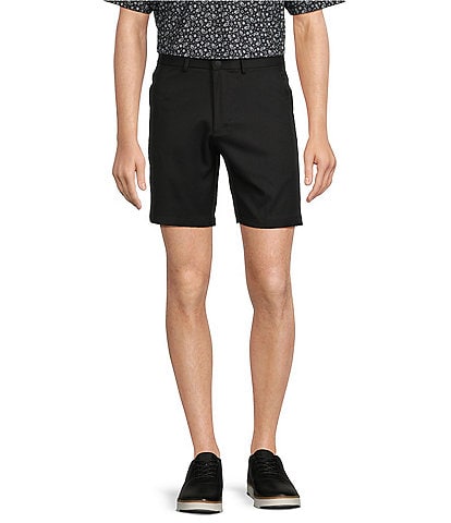 Roundtree & Yorke Performance Flat Front Straight Fit Printed 8#double; Inseam Shorts