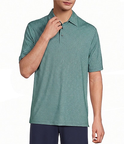Roundtree & Yorke Performance Geometric Print Short Sleeve Polo