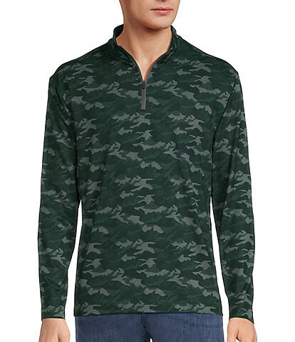 Roundtree & Yorke Performance Long Sleeve Camouflage Quarter Zip Pullover