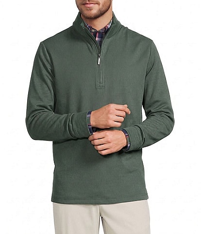Roundtree & Yorke Performance Long Sleeve Solid Quarter Zip Pullover