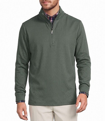 Roundtree & Yorke Performance Long Sleeve Solid Quarter Zip Pullover