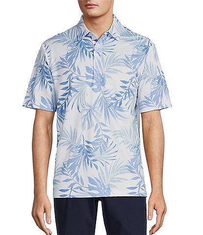 Roundtree & Yorke Performance Short Sleeve Conversational Fishing Lure Print Polo Shirt