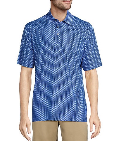 Roundtree & Yorke Performance Short Sleeve Golf Ball Tee Print Polo Shirt