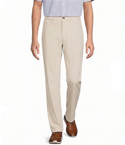 Roundtree & Yorke Performance Stewart Flat Front Classic Fit Solid Performance Hybrid Chino Pants