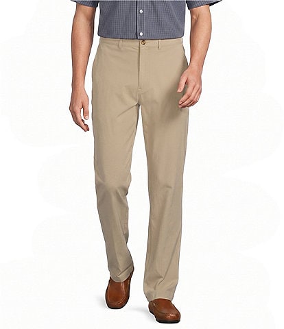 Roundtree & Yorke Performance Stewart Flat Front Classic Fit Solid Performance Hybrid Chino Pants