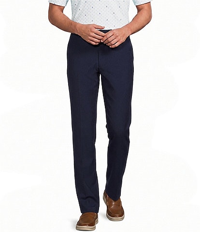Roundtree & Yorke Performance Straight Fit Flat Front Pants