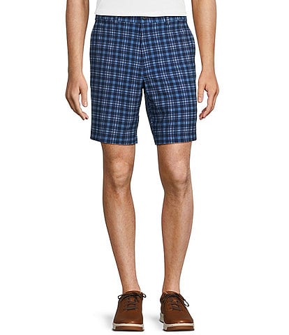 Roundtree & Yorke Performance Stretch Fabric Classic Fit 9#double; Plaid Shorts
