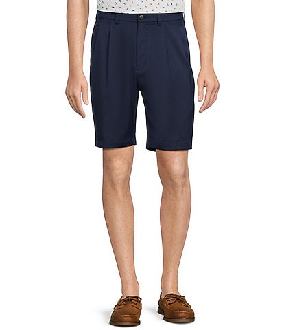 Roundtree & Yorke Performance Stretch Fabric Classic Fit Pleated 9#double; Solid Shorts