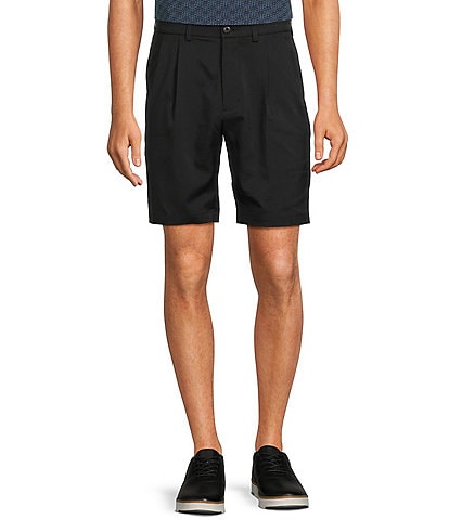 Roundtree & Yorke Performance Stretch Fabric Classic Fit Pleated 9#double; Solid Shorts