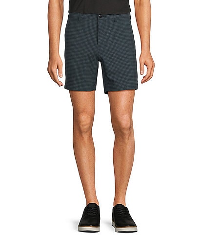 Roundtree & Yorke Performance Stretch Fabric Straight Fit Flat Front 7#double; Geo Printed Shorts