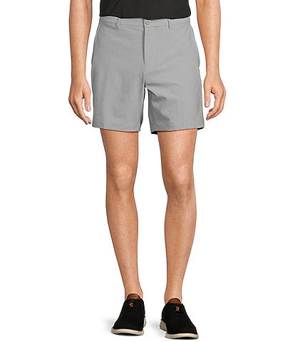 Roundtree & Yorke Performance Stretch Fabric Straight Fit Flat Front 7" Heathered Shorts