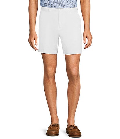 Roundtree & Yorke Performance Stretch Fabric Straight Fit Flat Front 7#double; Solid Shorts