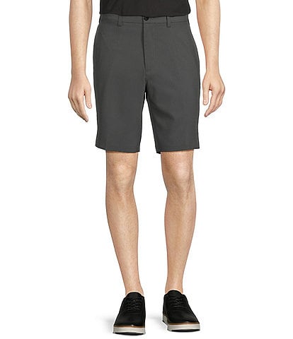 Roundtree & Yorke Performance Text Print Stretch Classic Fit 9#double; Inseam Shorts