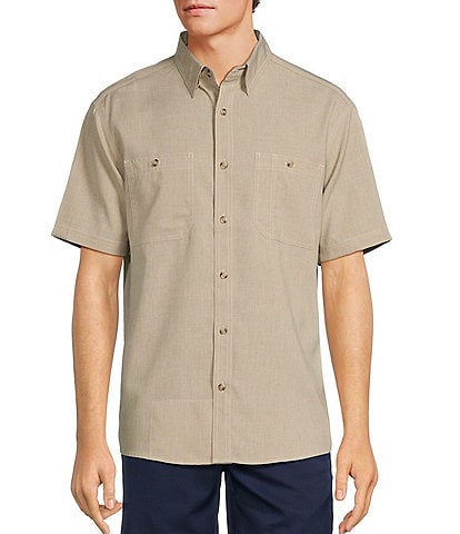 Roundtree & Yorke Performance The Charter Vented Short Sleeve Solid Fishing Sport Shirt