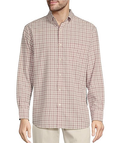 Roundtree & Yorke Performance The Traveler Long Sleeve Medium Plaid Sport Shirt