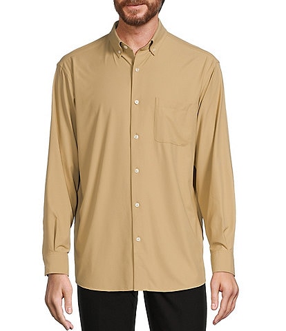 Roundtree & Yorke Performance The Traveler Long Sleeve Solid Twill Sport Shirt