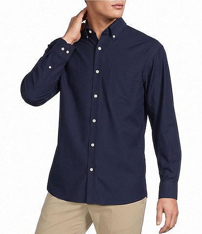 Roundtree & Yorke Performance The Traveler Solid Twill Sport Shirt
