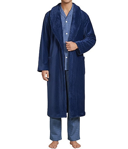 Roundtree & Yorke Plush Shawl Collar Solid Robe