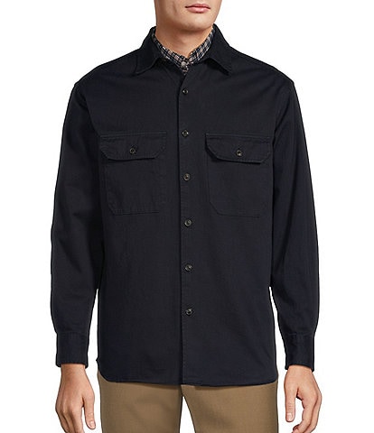Roundtree & Yorke Long Sleeve Solid Shirt Jacket