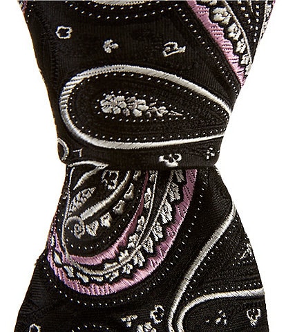 Roundtree & Yorke Pop Of Paisley 3 1/4" Woven Silk Tie