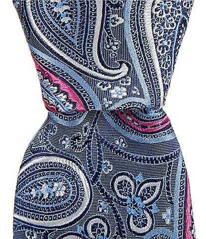 Roundtree & Yorke Pop Of Paisley 3 1/4" Woven Silk Tie