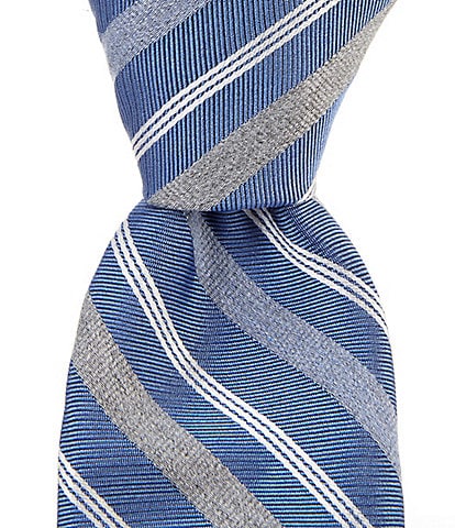 Roundtree & Yorke Repeat Striped 2 3/4#double; Silk Blend Tie