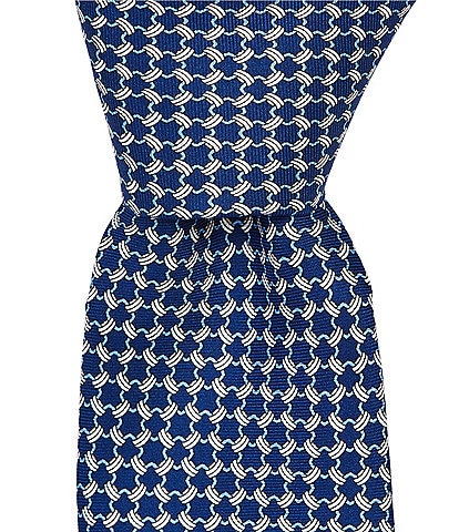 Roundtree & Yorke Rope Chain Neat Traditional Silk Blend Tie