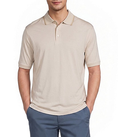 Roundtree & Yorke Short Sleeve Rib Tipped Polo Shirt