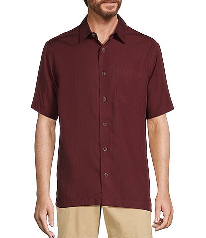 Roundtree & Yorke Short Sleeve Ribstop Solid Sport Shirt