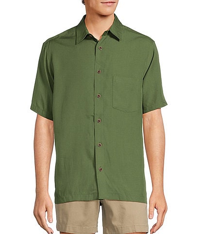 Roundtree & Yorke Short Sleeve Ribstop Solid Sport Shirt