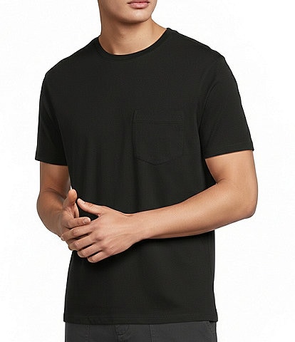 Roundtree & Yorke Short Sleeve Soft Wash Solid Pocket Crew T-Shirt