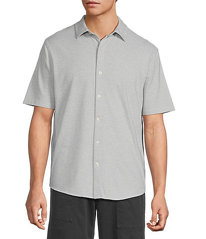 Roundtree & Yorke Short Sleeve Solid Button Front Shirt