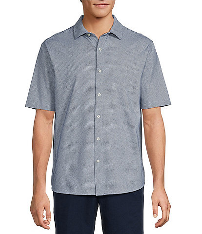 Roundtree & Yorke Short Sleeve Solid Button Front Shirt