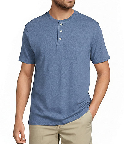 Roundtree & Yorke Short Sleeve Solid Henley Shirt