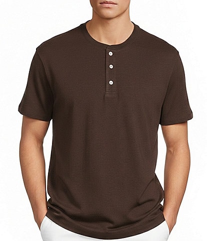 Roundtree & Yorke Short Sleeve Solid Henley Shirt