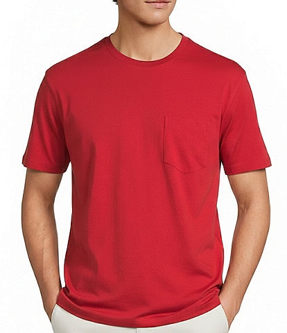 Roundtree & Yorke Solid Cloud Short Sleeve Henley Shirt