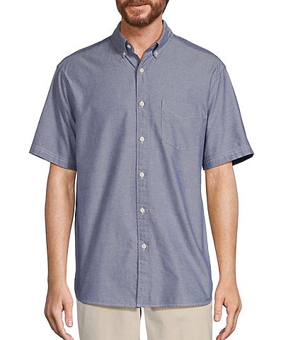 Roundtree & Yorke Short Sleeve Solid Oxford Sport Shirt