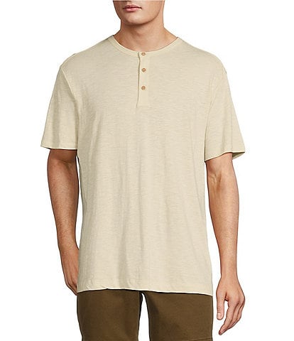 Roundtree & Yorke Short Sleeve Solid Slub Henley Shirt