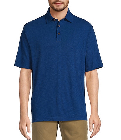 Roundtree & Yorke Short Sleeve Solid Slub Polo Shirt